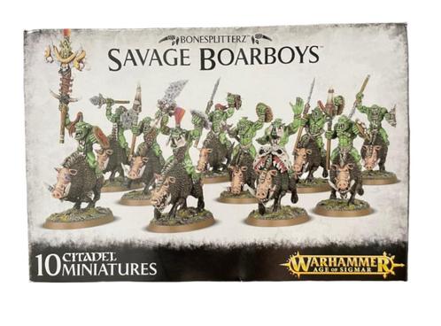 Warhammer Age of Sigmar Old World Orruk Orcs Savage Boarboys, Hobby en Vrije tijd, Wargaming, Zo goed als nieuw, Warhammer, Figuurtje(s)