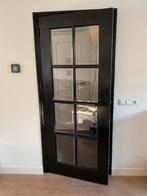 Hardhouten deur met facetglas links draaiend, Doe-het-zelf en Verbouw, Deuren en Horren, Ophalen, Gebruikt, Binnendeur, Glas