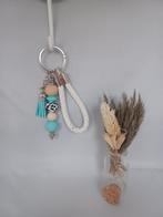 Beadable tassenhanger/sleutelhanger beige-turqoise-wit, Ophalen of Verzenden, Nieuw