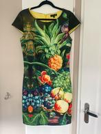 Smashed Lemon stretch jurk tropische fruit print maat M / 38, Maat 38/40 (M), Ophalen of Verzenden, Zo goed als nieuw, Knielengte