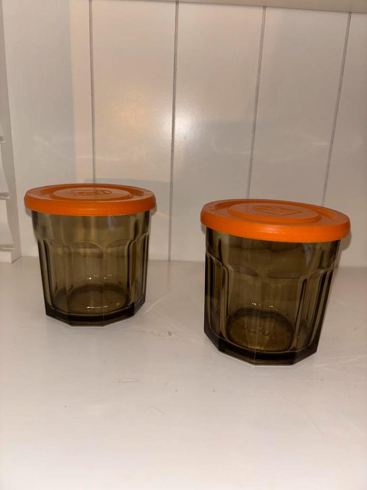 Vintage Arcopal France Rookglas Voorraadpot, Huis en Inrichting, Keuken | Keukenbenodigdheden, Gebruikt, Ophalen of Verzenden