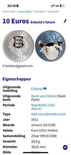 10 euro zilver Estland, Ophalen, Zilver