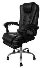 Comfort Bureaustoel Met Voetensteun Max. 130kg. Zwart, Ophalen of Verzenden, Nieuw, Zwart