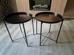 Zwarte bijzettafels, Huis en Inrichting, Minder dan 55 cm, Metaal of Aluminium, Rond, Ophalen