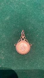 Dubbeltje uit 1945 met zilver erom heen, Gebruikt, Overige voorstellingen, Ophalen of Verzenden, Zilver