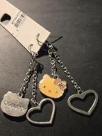 Sanrio Hello Kitty Oorbellen Roze Strass Hart  L 5.5 cm, Sieraden, Tassen en Uiterlijk, Ophalen, Overige materialen, Roze, Met strass