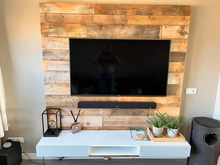 TV meubel kaasplanken met 2 laden 200 hoog en 180, Huis en Inrichting, Kasten | Wandmeubels, Gebruikt, 200 cm of meer, 150 tot 200 cm