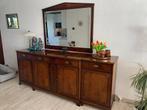 Mahoniehouten dressoir met spiegel, Ophalen, Gebruikt, Heldens Exclusieve Engelse stijl, 200 cm of meer