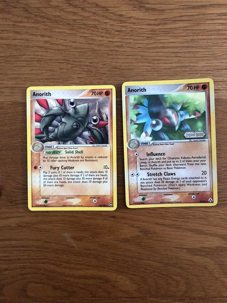 2x Pokémonkaart Anorith, Ophalen of Verzenden, Zo goed als nieuw, Losse kaart