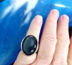 Vintage Brass Edelsteen Ring - Size 18,5mm (labradoriet), Verzenden, Zo goed als nieuw, Dame of Heer, Met edelsteen
