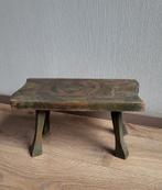 Oud bruin / groen houten tafeltje / bankje, Ophalen of Verzenden