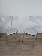 2 Retro Vintage grijze Brabantia stoelen van formica €49!, Industrieel- Vintage- Retro, Twee, Metaal, Ophalen of Verzenden