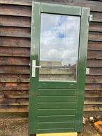 Hardhouten achterdeur, Doe-het-zelf en Verbouw, Ophalen, 80 tot 100 cm, Minder dan 200 cm, Glas