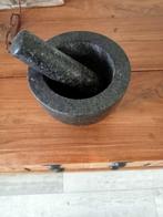 Zware zwarte granieten vijzel, Ophalen, Zo goed als nieuw