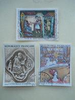 Frankrijk 1969 Oeuvres d'art Yv.1586+1587-1588 gestempeld, Ophalen of Verzenden, Gestempeld