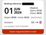 Ter overname ticket LeShuttle enkelereis op 1-6-2024, Tickets en Kaartjes, Trein, Bus en Vliegtuig, Met bestemming of datum, Buitenland