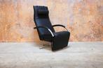 NIEUWbeklede zwarte leren Jori Mensana design relaxfauteuil, Jori, 100 tot 125 cm, Design, Ophalen of Verzenden