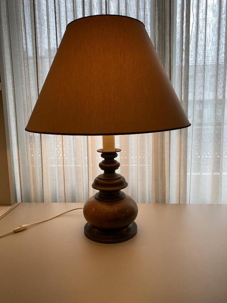 Vintage tafellamp, Huis en Inrichting, Lampen | Hanglampen, Gebruikt, 50 tot 75 cm, Hout, Ophalen