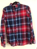 Overhemd flanel katoen, rood blauw H&M maat 170, igs, Kinderen en Baby's, Gebruikt, H&M, Overhemd of Blouse, Ophalen of Verzenden