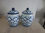 2 Chinees Gemberpotjes Blauw-wit porselein (Qinghua), Antiek en Kunst, Ophalen of Verzenden