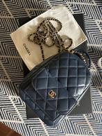 Chanel Quilted Mini Bag – Navy Caviar Leather, Ophalen, Zo goed als nieuw, Blauw, Overige typen