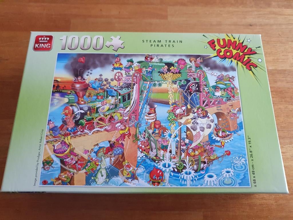 King puzzel steam train pirates, Ophalen of Verzenden, 500 t/m 1500 stukjes, Zo goed als nieuw, Legpuzzel