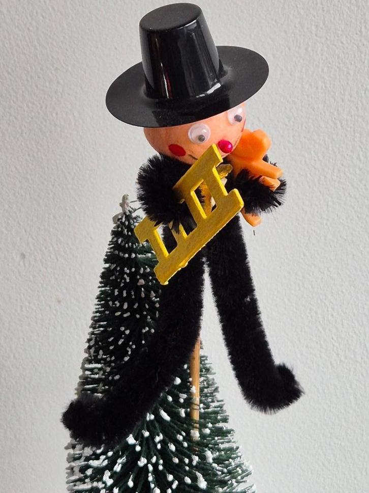kerst decoratie schoorsteen veger op prikker, Diversen, Kerst, Gebruikt, Ophalen of Verzenden