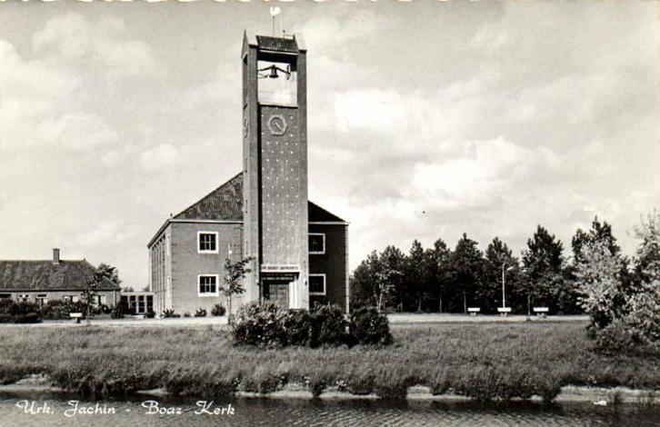 Urk, Jachin - Boaz Kerk - ongelopen, Verzamelen, Ansichtkaarten | Nederland, Ongelopen, Flevoland, Voor 1920, Ophalen of Verzenden