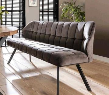 Antraciete Velvet Eetkamerbank - 180cm ~ Mooi & Sfeervol  beschikbaar voor biedingen