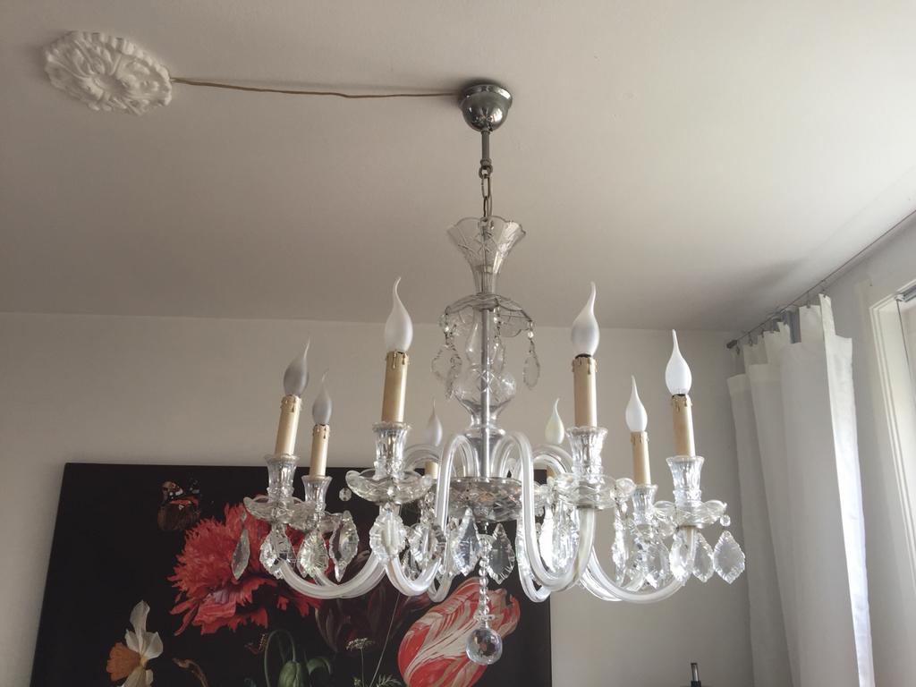 Imposante Murano Kroonluchter Jaren 70, Ophalen, Gebruikt, Glas