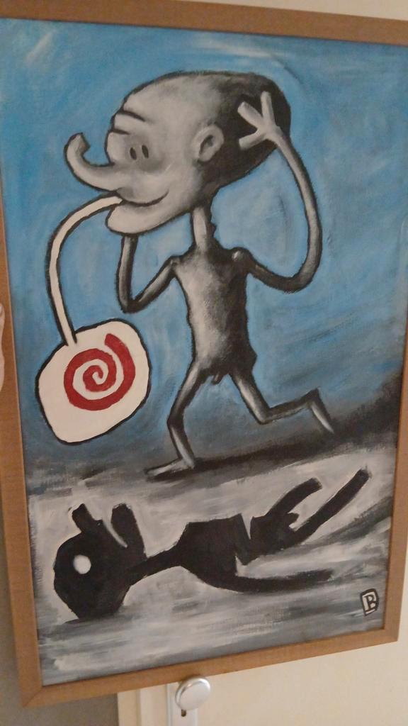 Benno vranken,, striptekenaar en illustrator pzc,, Antiek en Kunst, Kunst | Schilderijen | Modern, Ophalen