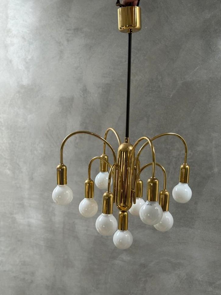 Mid Century design hanglamp - kroonluchter, Huis en Inrichting, Lampen | Kroonluchters, Zo goed als nieuw, Ophalen