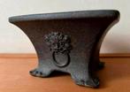 Bonsai pot handgemaakt bruin ongeglazuurd Leeuwenkop 12,3x7, Tuin en Terras, Vierkant, Nieuw, Ophalen of Verzenden, Minder dan 25 cm