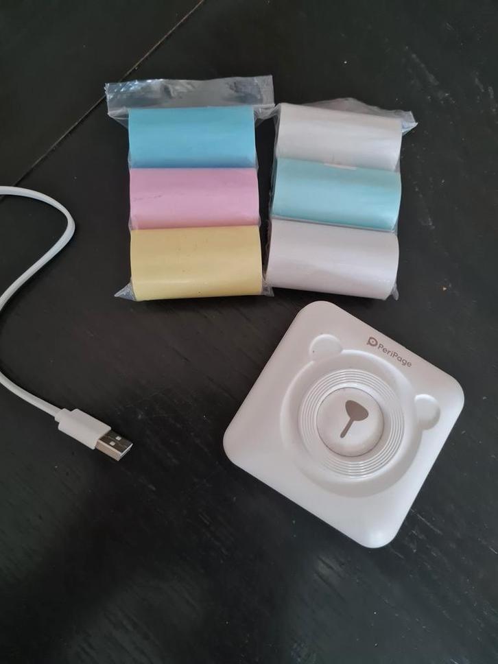 Peripage Mini Printer + Thermisch Papier, Computers en Software, Printers, Nieuw, Printer, Thermo-printer, Zwart-en-wit printen