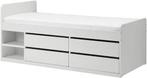 Gezocht: Ikea Släkt bed (wit) met 4 lades, Huis en Inrichting, Ophalen, Gebruikt, 90 cm, Eenpersoons