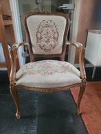Klassieke fauteuil met bloemmotief, Ophalen, Gebruikt, Bruin, Klassiek