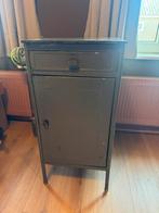 Vintage metalen kastje met lade en deur, Ophalen, Gebruikt, 75 cm of meer, 50 tot 100 cm