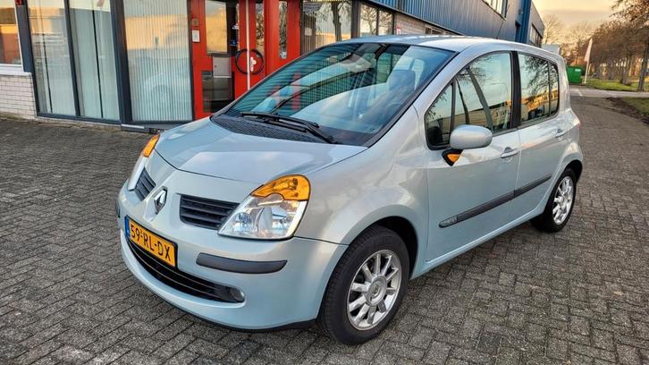 Renault Modus 1.6 16V AUT 2005 Grijs nieuwe apk/Airco NAP!, Auto's, Renault, Bedrijf, Modus, ABS, Airbags, Airconditioning, Bluetooth