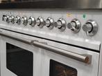 🔥Luxe Boretti Fornuis 90cm hoogglans wit rvs 2 ovens 6 pits, Witgoed en Apparatuur, Fornuizen, Niet ingevuld, 60 cm of meer, Niet ingevuld