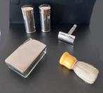 Antieke scheerset in leren etui, Ophalen of Verzenden, Gebruikt, Bruin, Ogen