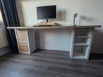 Ikea Bureau - Langkapten blad & Kallax kasten, Huis en Inrichting, Bureaus, Ophalen, Gebruikt, Bureau