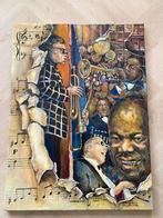 Schilderij Jazz Muzikanten - 60x80 cm, Ophalen of Verzenden