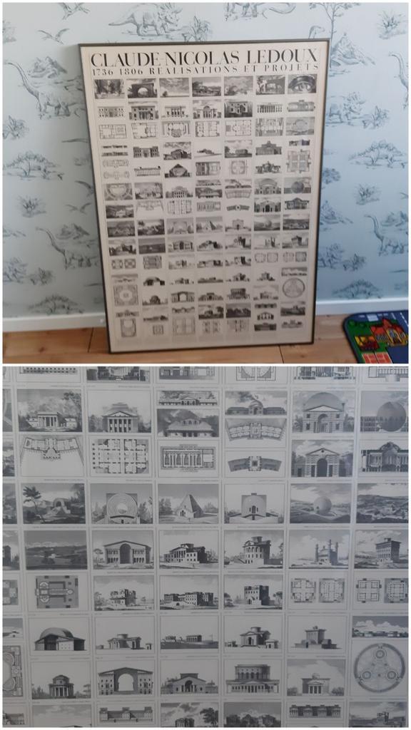 Poster groot architect Claude Nicolas Ledoux 68,5cmx100cm, Verzamelen, Posters, Ophalen