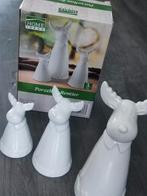 Kerst beelden set 3x rendier porseleinen beeldjes ca 20 cm, Diversen, Kerst, Ophalen of Verzenden, Nieuw