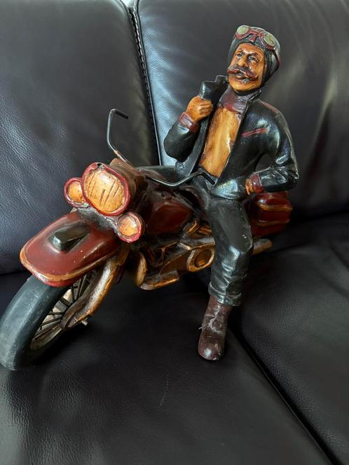 Man op Harley davidson, Antiek en Kunst, Kunst | Beelden en Houtsnijwerken, Ophalen of Verzenden