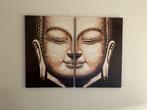2-Luik Canvas Schilderij - Boeddha, Ophalen of Verzenden, Zo goed als nieuw, Schilderij, 50 tot 75 cm