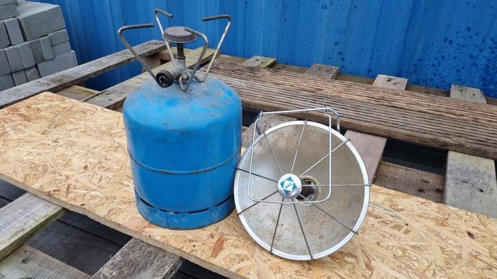 Campinggaz fles met kookbrander en gaskachel heater, Caravans en Kamperen, Kampeeraccessoires, Zo goed als nieuw, Ophalen of Verzenden