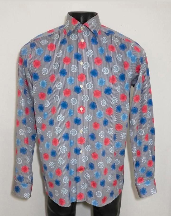 -Contemperary fit- designer overhemd met dessin van Eton, Kleding | Heren, Overhemden, Zo goed als nieuw, Halswijdte 41/42 (L)