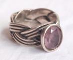 Pandora design ring maat 17 zilver Amethist, Gebruikt, Ophalen of Verzenden, 17 tot 18, Dame of Heer