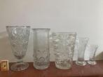5 kristalglas vazen transparante glazen bloemenvazen vintage, Ophalen of Verzenden, Zo goed als nieuw, Glas, Minder dan 50 cm
